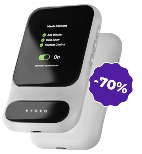 Ryoko Pro™ Global Pocket WiFi — 130 Countries No SIM No Contract 10 Devices 16h Battery